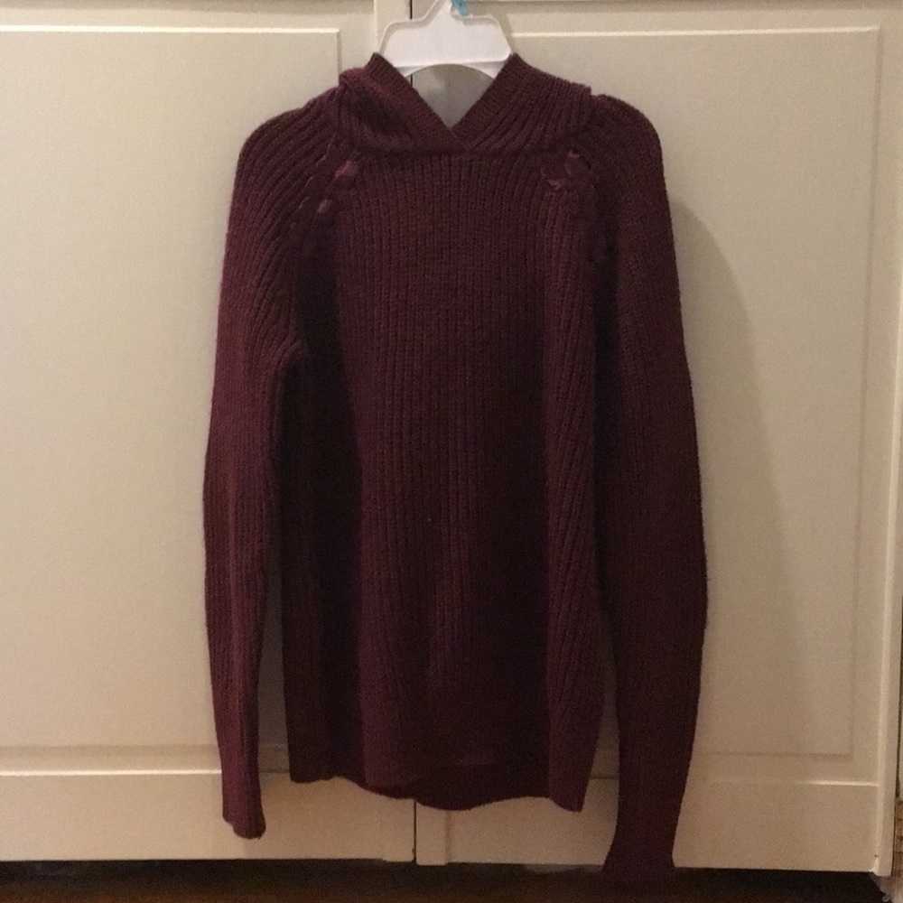 abercrombie kids maroon sweater with hood